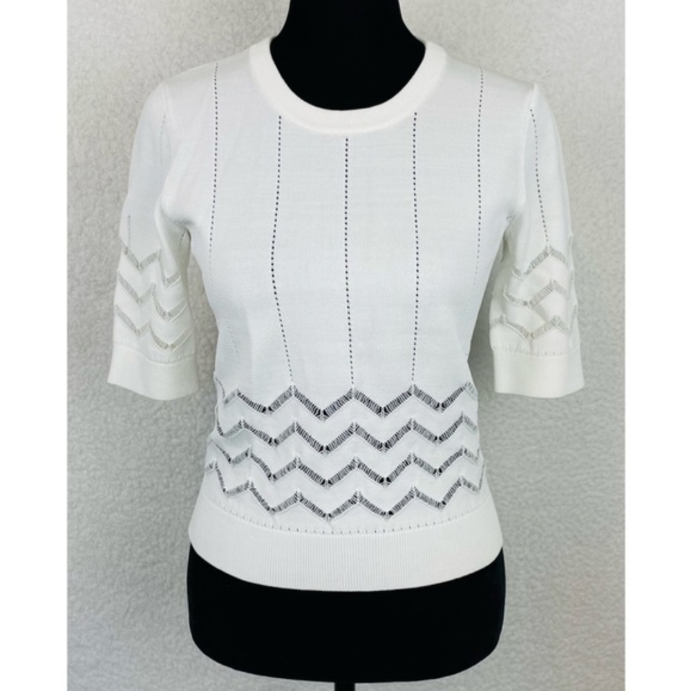 ALC crop White knit sweater large l